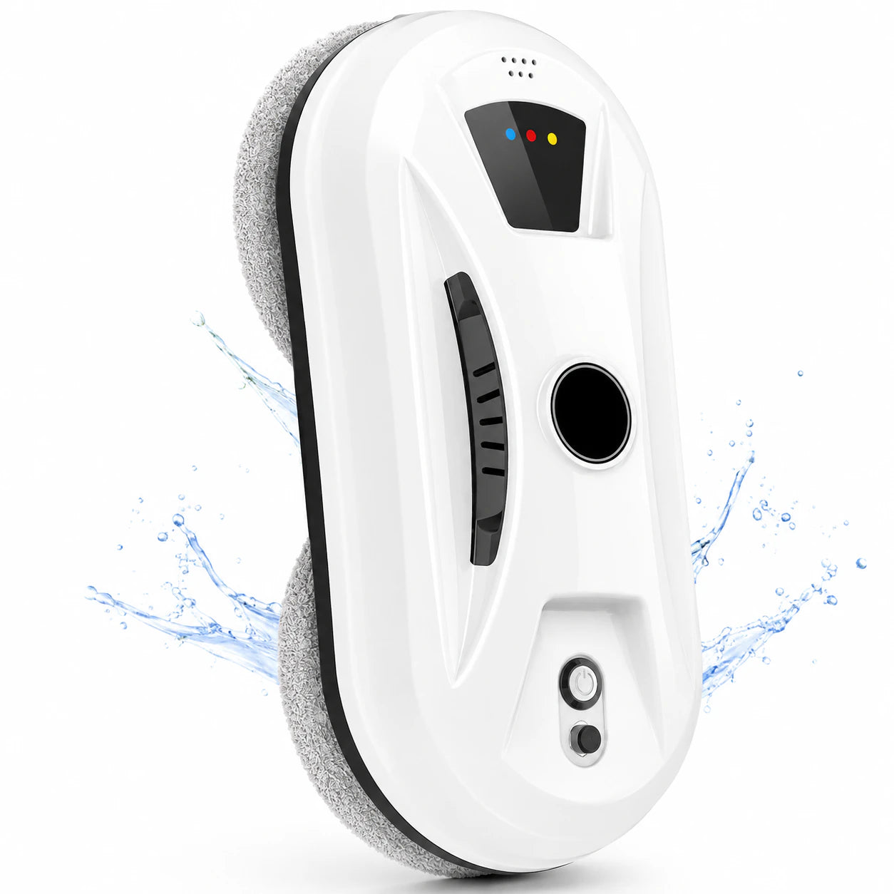 Robot lave-vitre blanc avec patins microfibre
