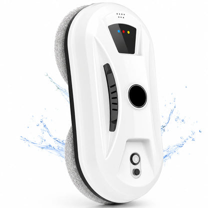Robot lave-vitre blanc avec patins microfibre